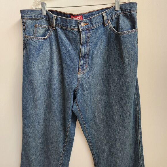 Chaps Jeans Men 42x32 (Fit 42.5x31.75) Blue Denim Straight Leg Grunge Retro Boho - Picture 2 of 16
